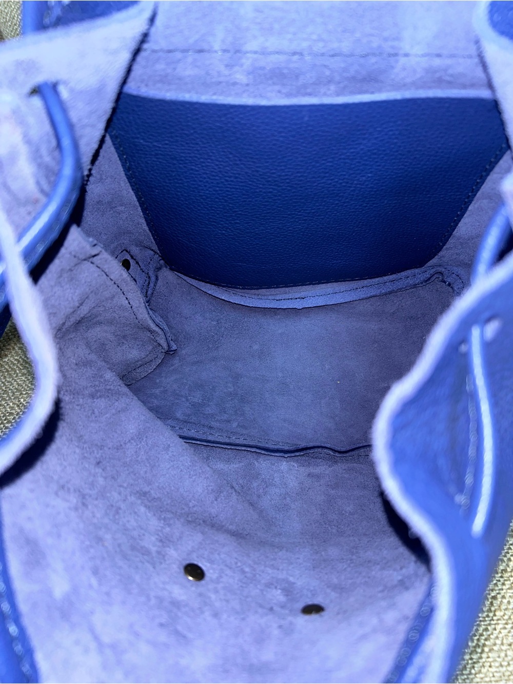 Portland Leather Bucket Backpack - Molino Blue - Picture 4 of 5